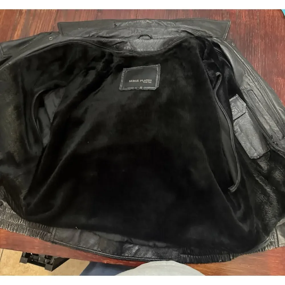 Men's Leather Bomber Jacket Vintage